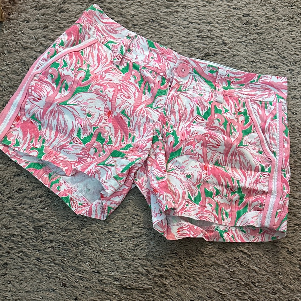 Lily Pulitzer Pink Flamingo Print Callahan Shorts